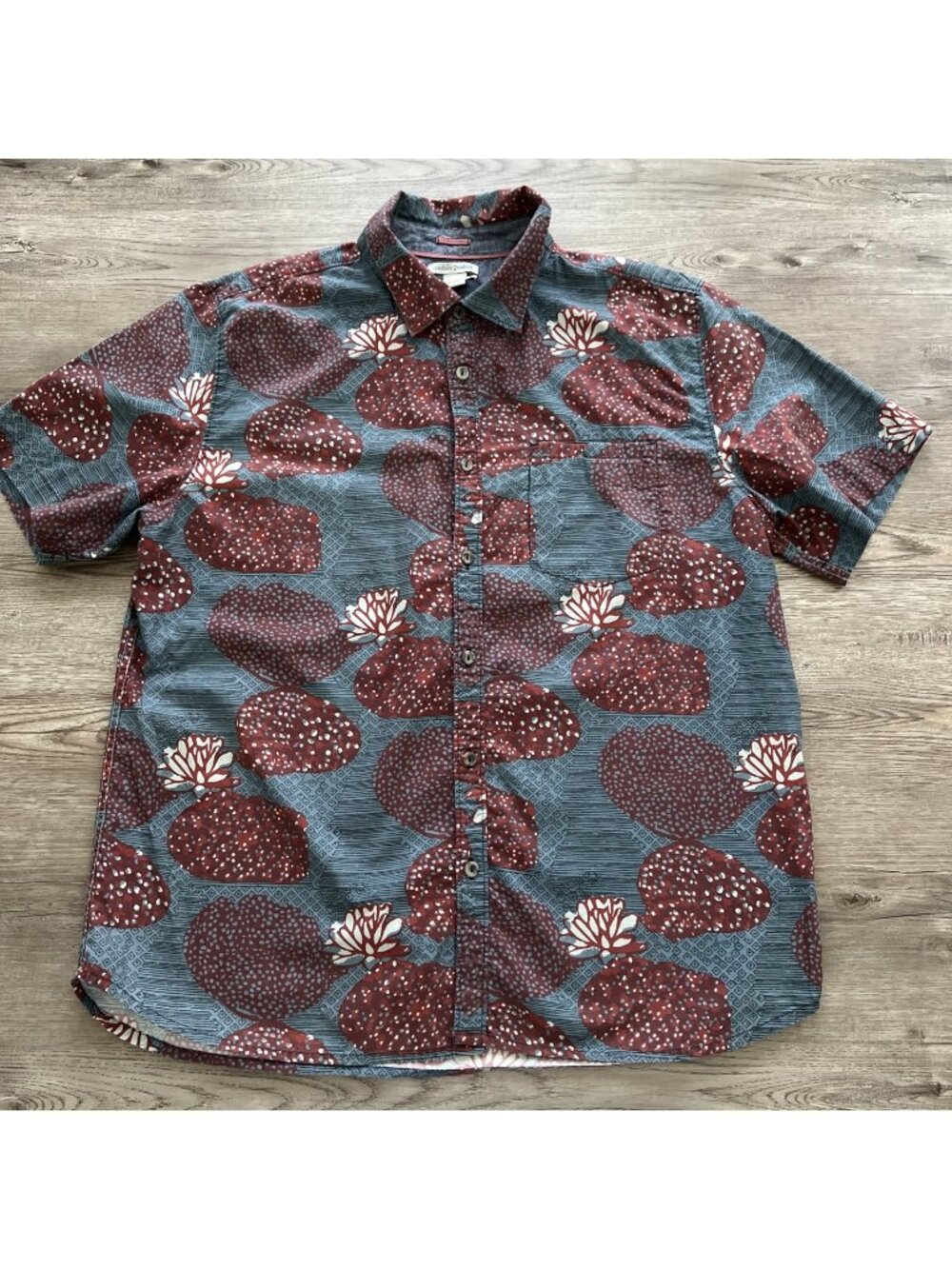 Carbon2Cobalt Lanai Camp Shirt Mens Large Short‎ Sleeve Relaxed Fit